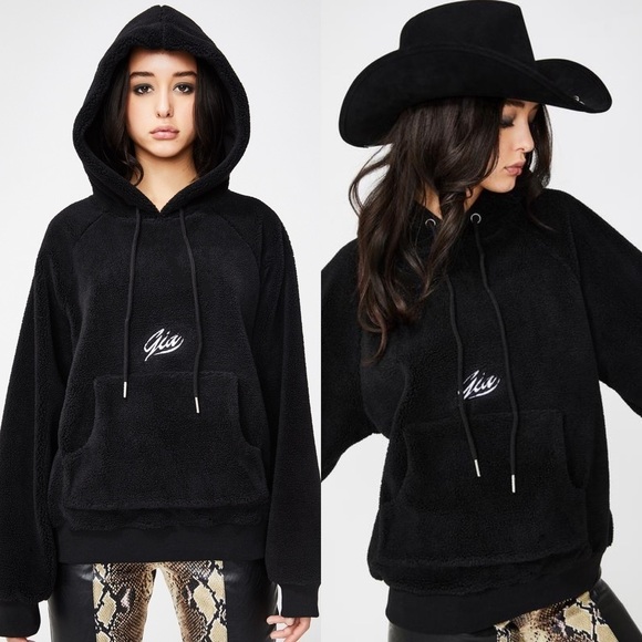 I.AM.GIA Tops - I AM GIA Pixie 2.0 Jumper Sherpa Teddy Hoodie Black